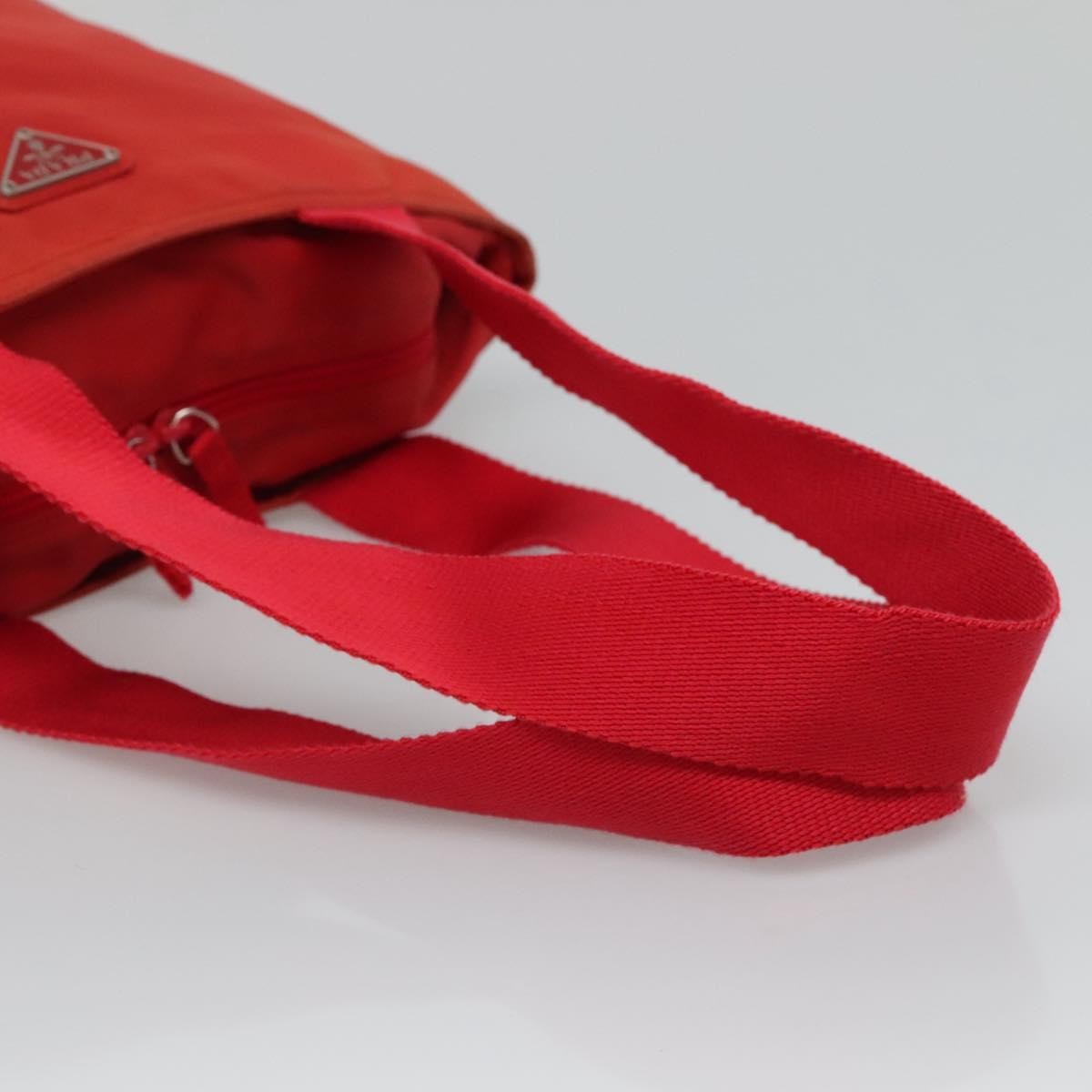 Prada Vintage Zip Tote Tessuto Red Nylon Tote Bag Bag (Pre-Owned)