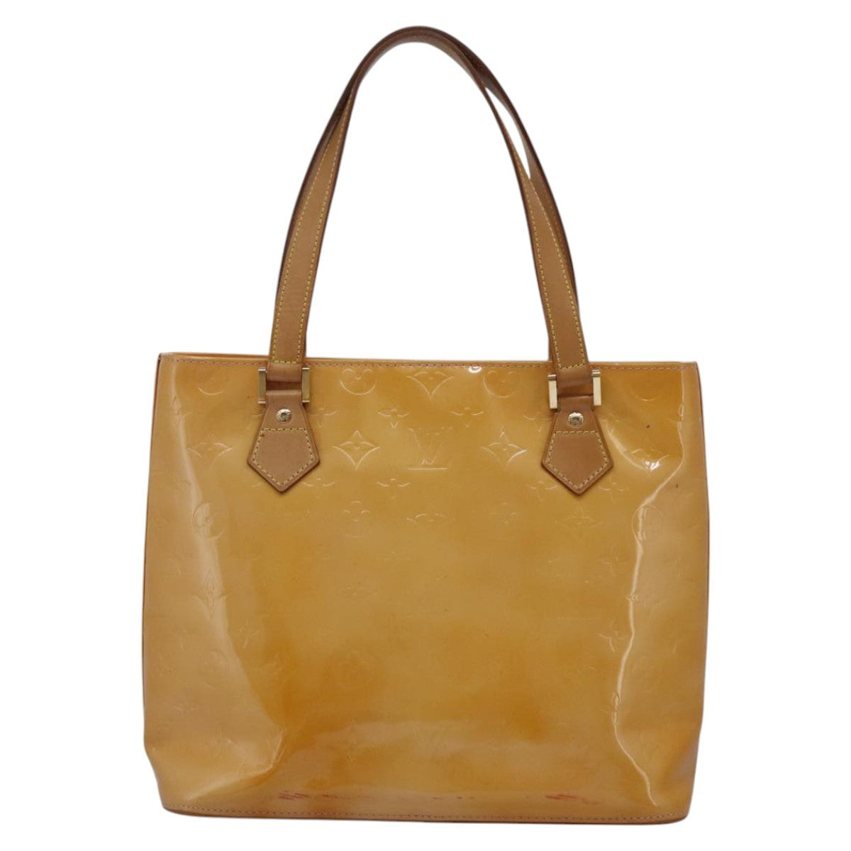Louis Vuitton Houston Handbag Monogram Vernis Beige Patent_Leather Handbag (Pre-Owned)