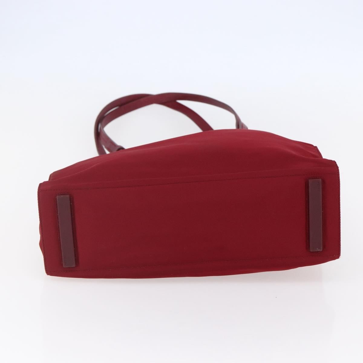 Prada Vintage Tote Tessuto Red Nylon Tote Bag Bag (Pre-Owned)