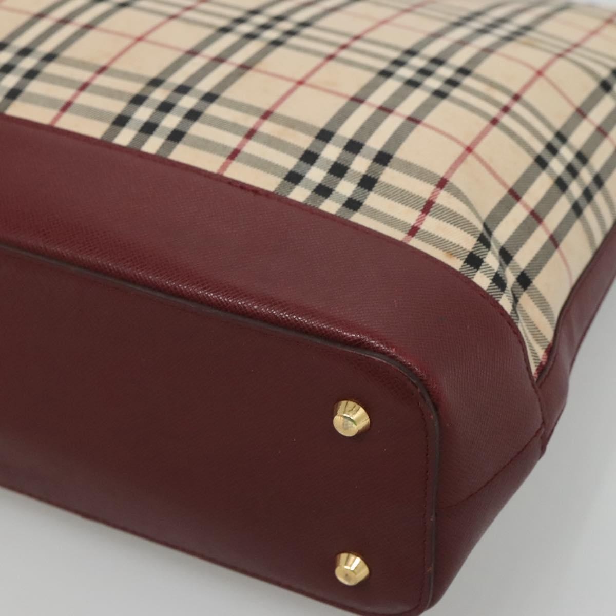 Burberry Nova Check Tote Canvas And Leather Beige Canvas Tote Bag Bag (Pre-Owned)