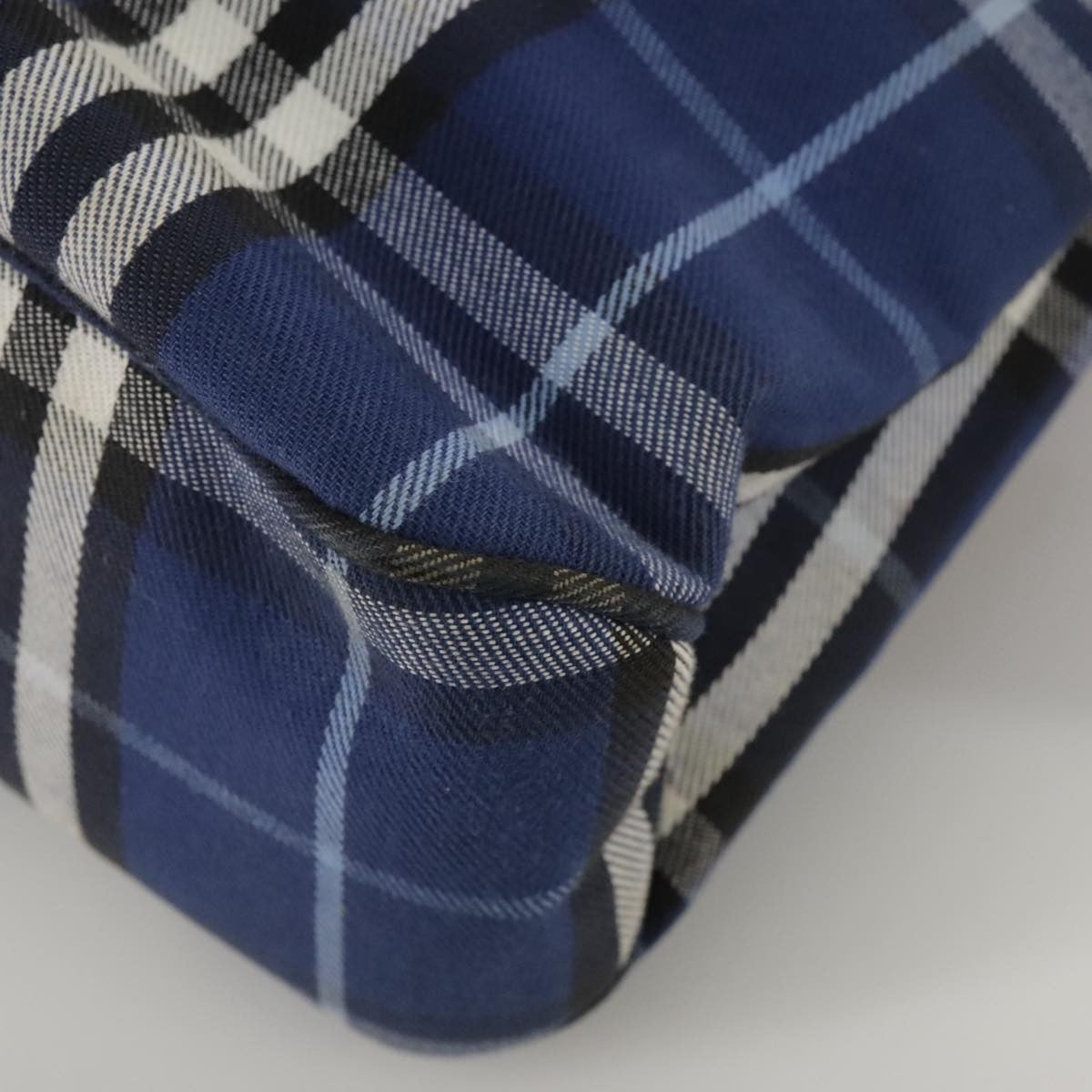 Burberry Nova Check Tote Canvas Check Pattern Blue Canvas Tote Bag Bag (Pre-Owned)