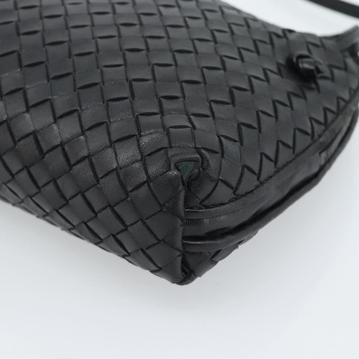 Bottega Veneta Nodini Crossbody Bag Intrecciato Nappa Black Leather Shoulder Bag Bag (Pre-Owned)