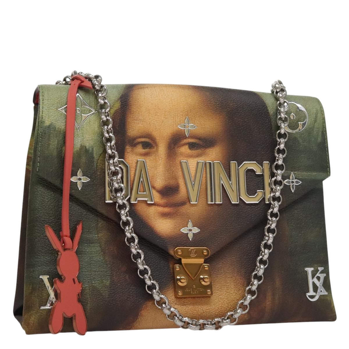 Louis Vuitton Chain Shoulder Bag Limited Edition Jeff Koons Da Vinci Print Canvas Multicolour Canvas Shoulder Bag Bag (Pre-Owned)