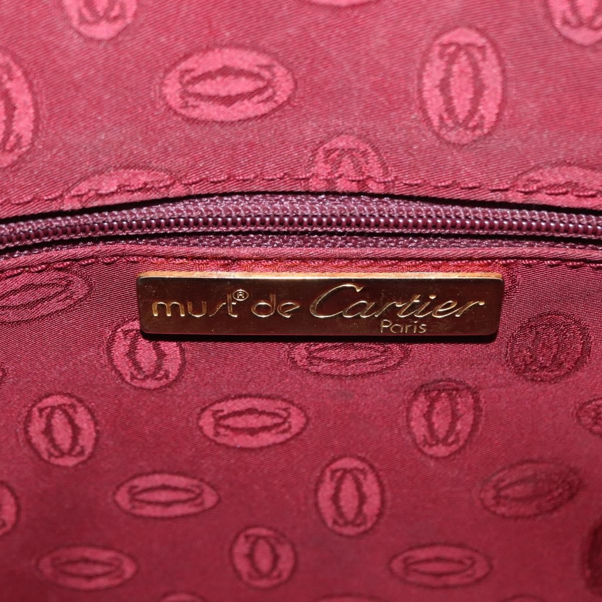 Cartier Must De Cartier Leather Burgundy Leather Handbag (Pre-Owned)