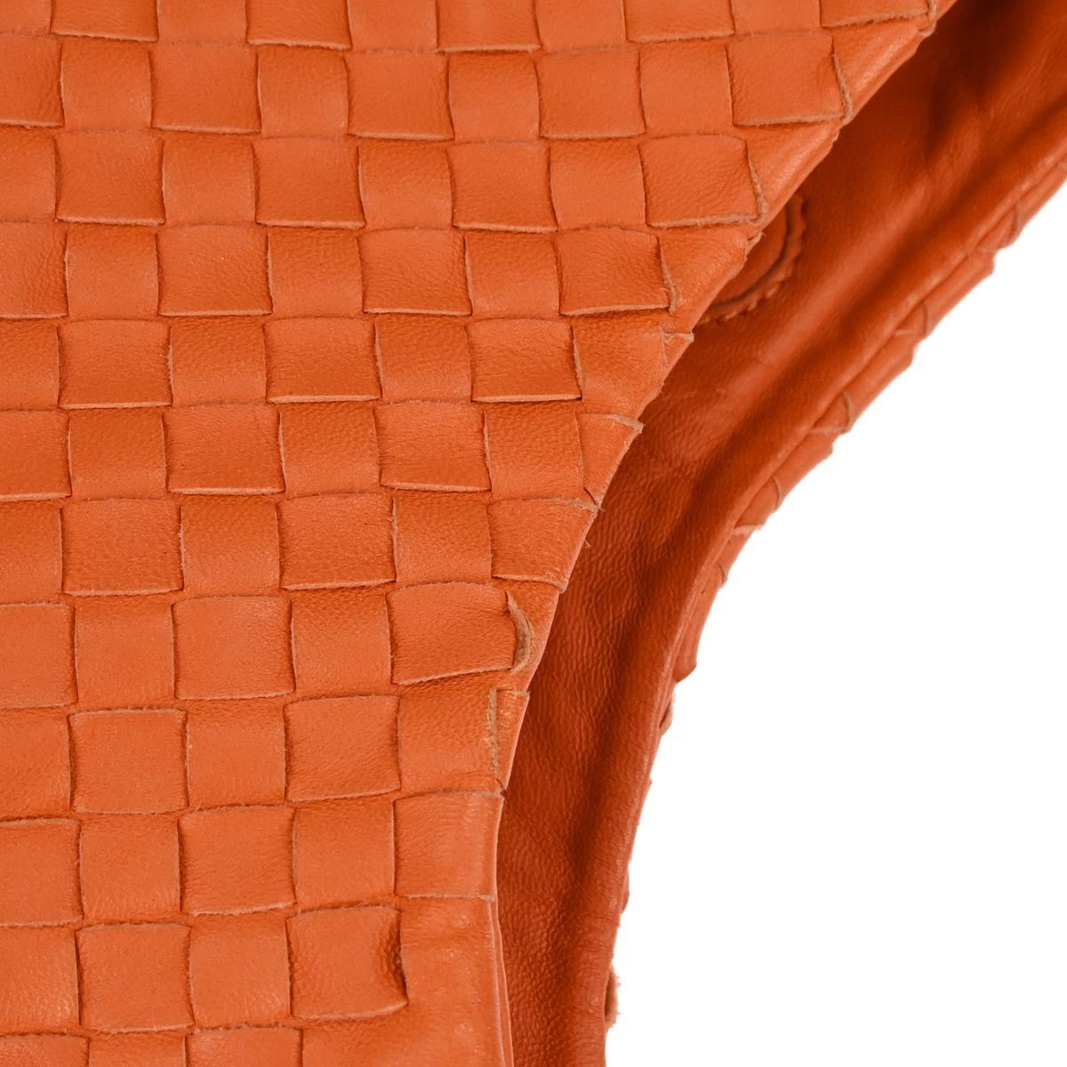 Bottega Veneta Campana Hobo Intrecciato Nappa Orange Leather Tote Bag Bag (Pre-Owned)