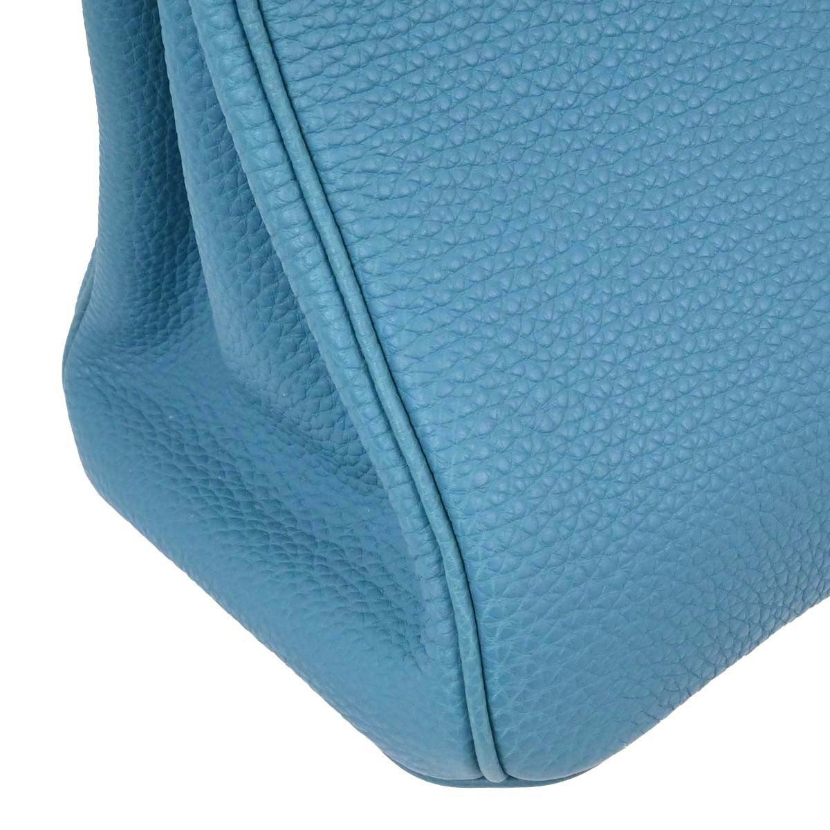 Hermes Touch Birkin Bag Blue Togo With Blue Matte Alligator And Gold Hardware Blue Leather Handbag (Pre-Owned)