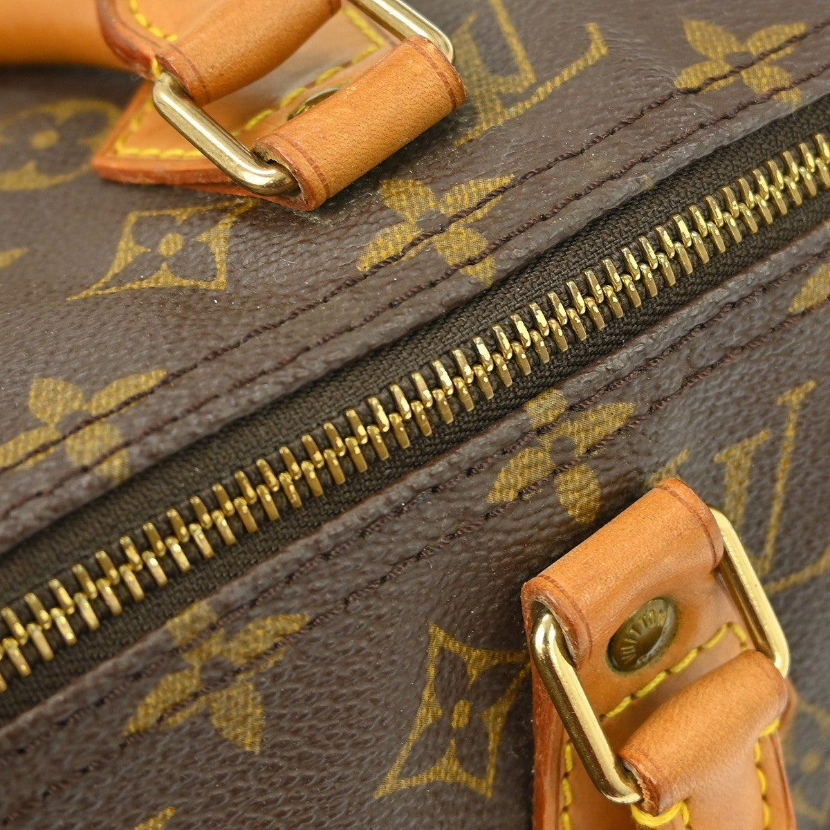 Louis Vuitton Speedy Handbag Monogram Canvas Brown Canvas Handbag (Pre-Owned)
