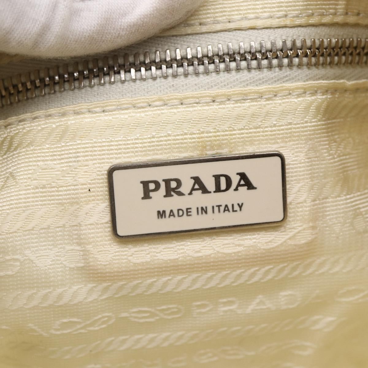 Prada Vintage Shoulder Bag Nylon And Leather Beige Nylon Shoulder Bag Bag (Pre-Owned)