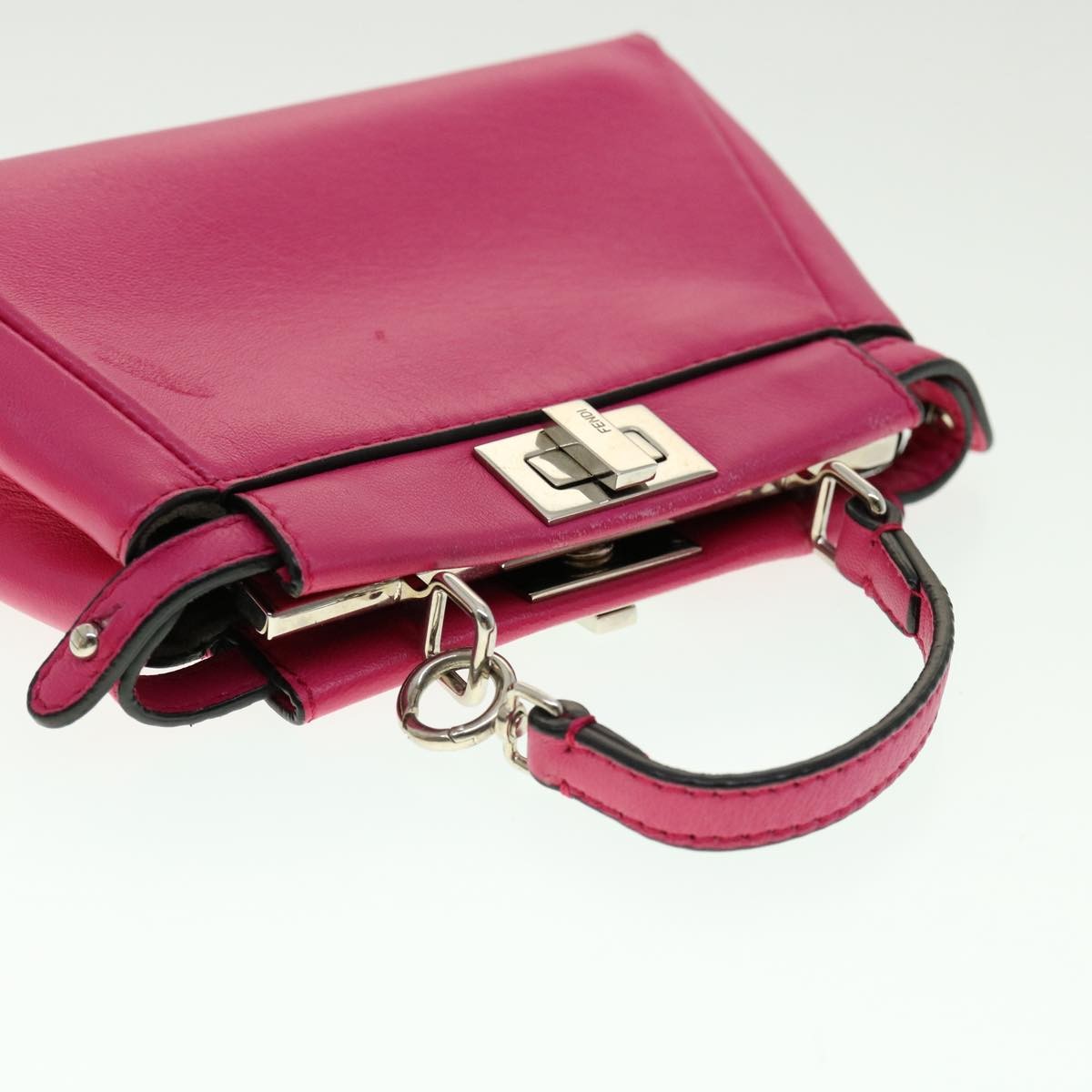 Fendi Peekaboo Bag Leather Pink Leather Handbag (Pre-Owned)