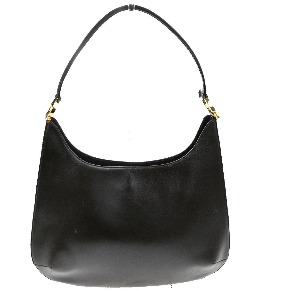 Salvatore Ferragamo Gancini Shoulder Bag Leather Brown Leather Shoulder Bag Bag (Pre-Owned)