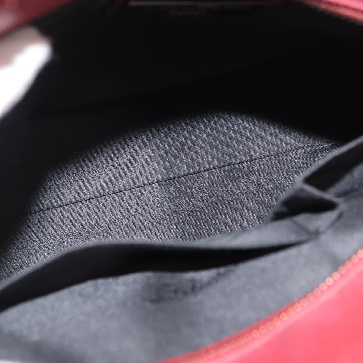 Salvatore Ferragamo Double Gancini Side Buckle Tote Leather Red Leather Handbag (Pre-Owned)