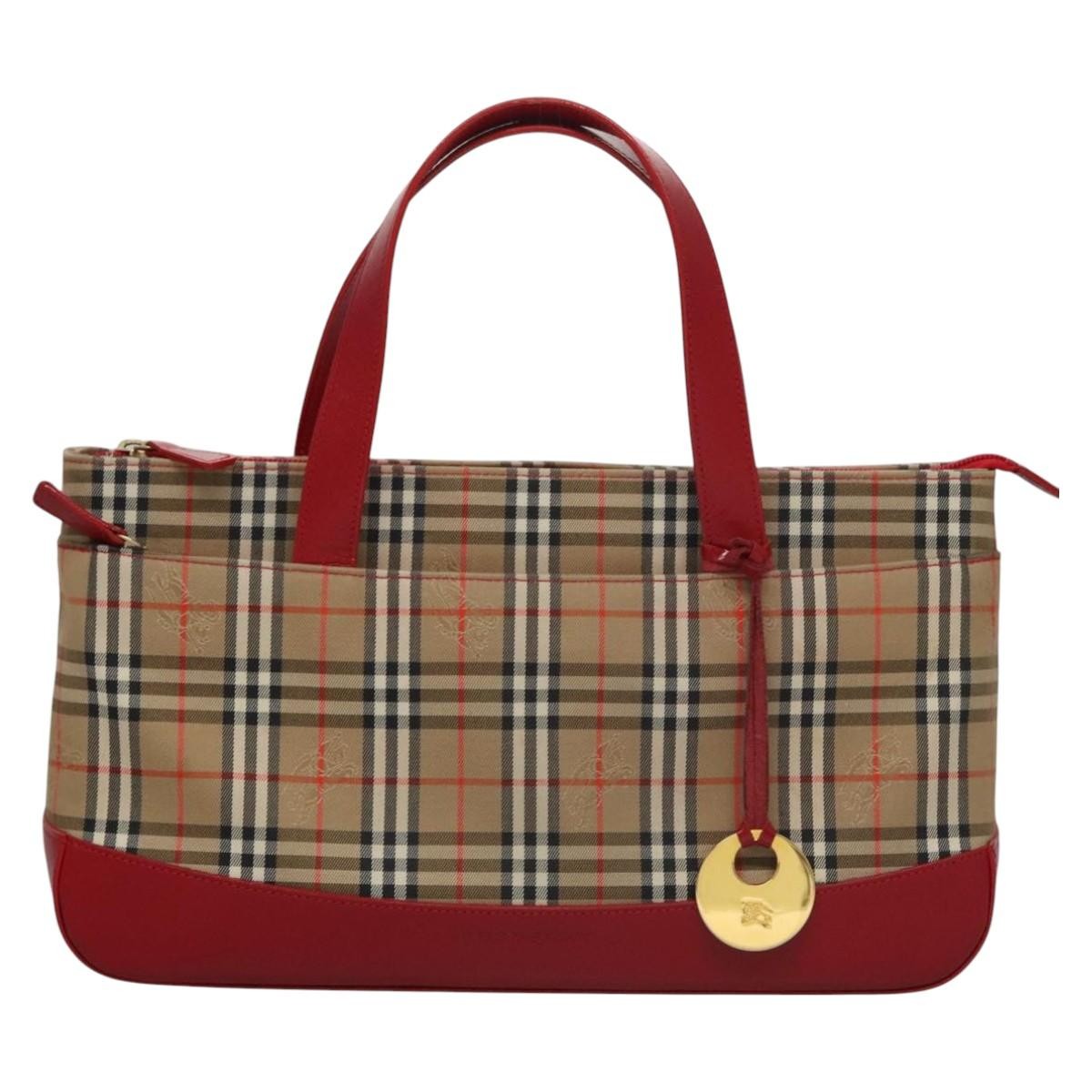 Burberry Nova Check Handbag Nova Check Canvas And Leather Beige Canvas Handbag (Pre-Owned)