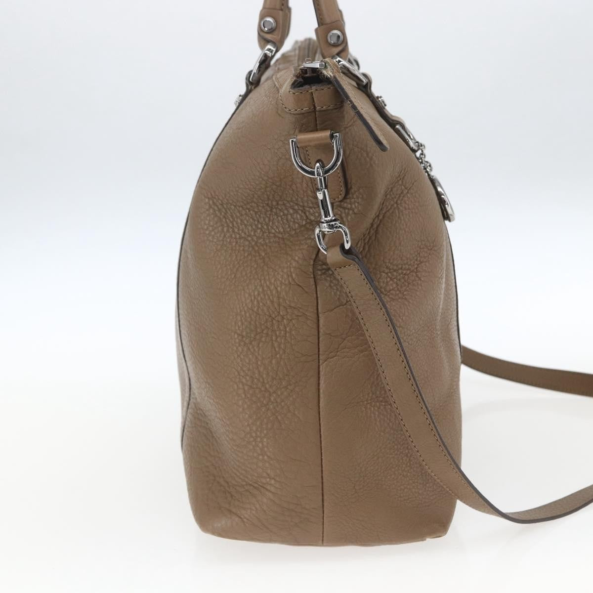 Gucci Vintage Tote Leather Brown Leather Tote Bag Bag (Pre-Owned)