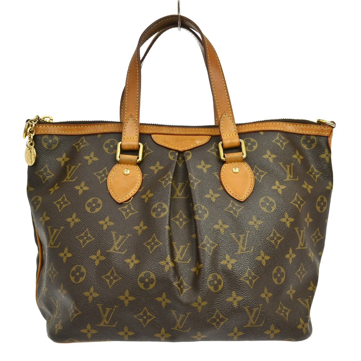 Louis Vuitton Palermo Handbag Monogram Canvas Brown Canvas Tote Bag Bag (Pre-Owned)