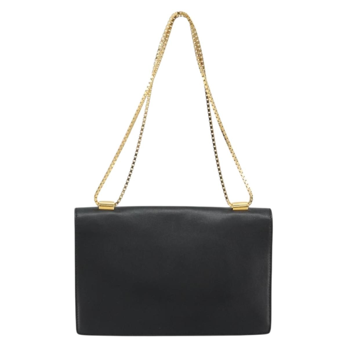 Versace Medusa Flap Chain Bag Leather Black Leather Shoulder Bag Bag (Pre-Owned)