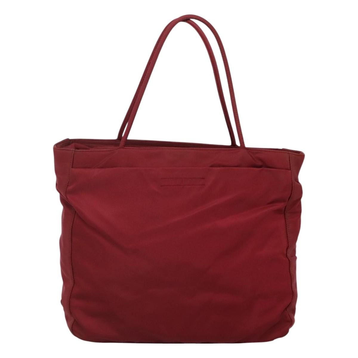 Prada Vintage Zip Tote Tessuto Red Nylon Tote Bag Bag (Pre-Owned)