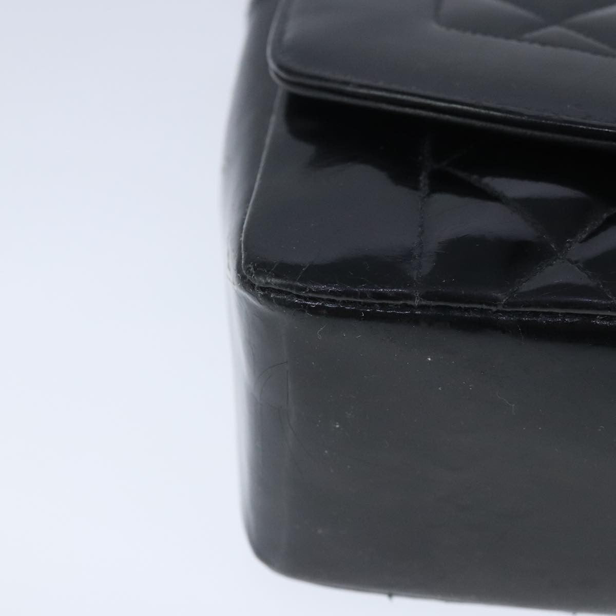 Chanel Vintage So Black Diana Flap Bag Quilted Patent Black Patent_Leather Shoulder Bag Bag (Pre-Owned)