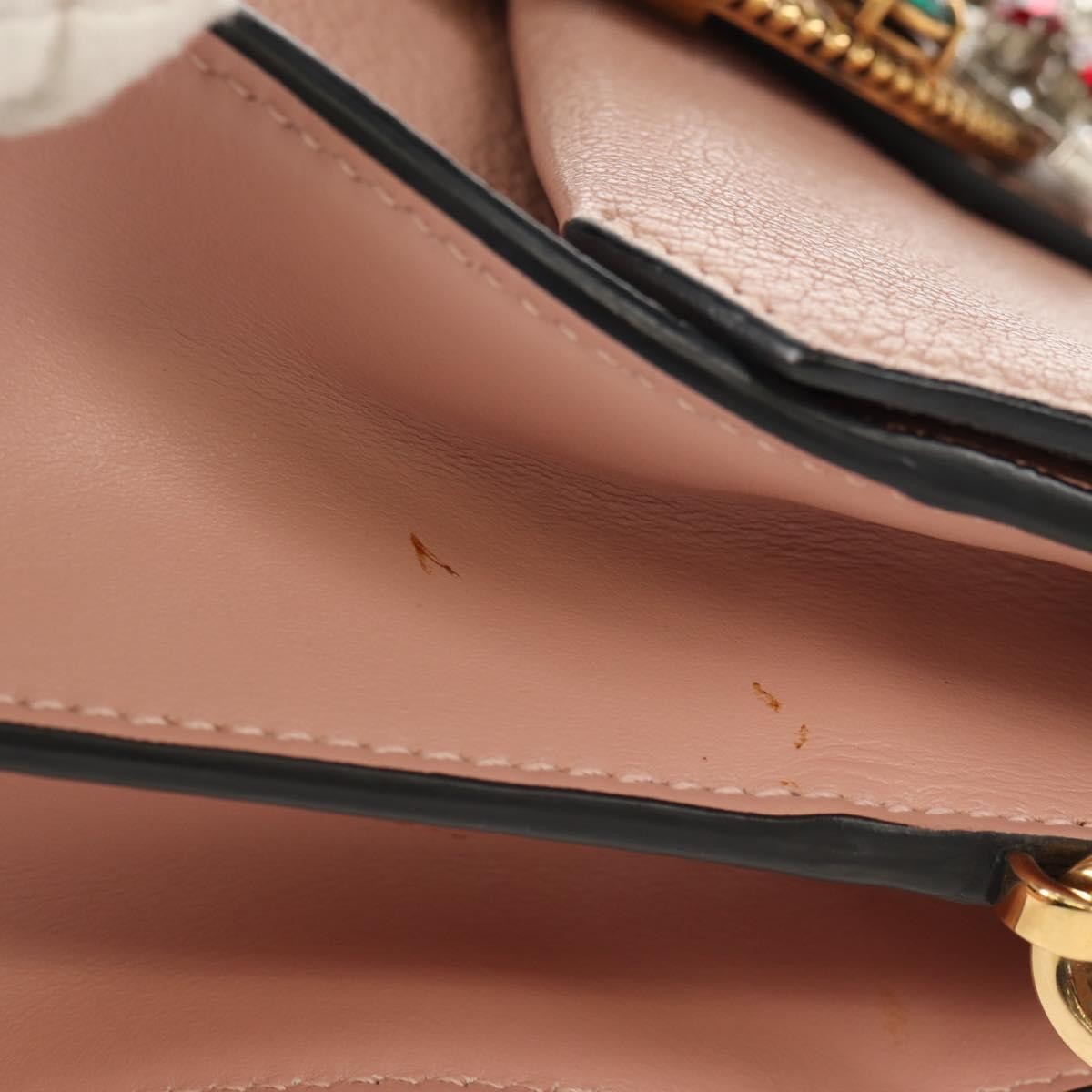 Miu Miu Madras Crystal Buckle Shoulder Bag Leather Pink Leather Handbag (Pre-Owned)
