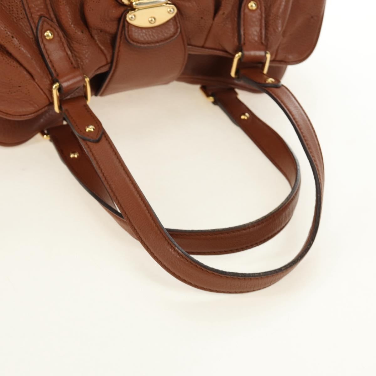 Louis Vuitton Lunar Handbag Mahina Leather Brown Leather Shoulder Bag Bag (Pre-Owned)