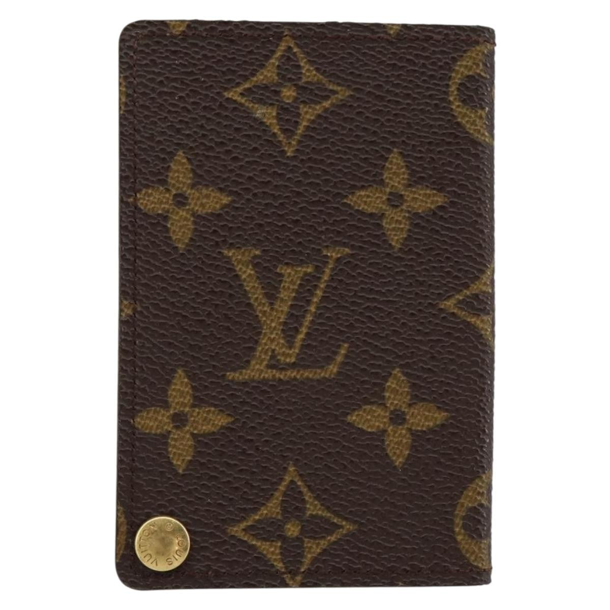 Louis Vuitton Porte Cartes Pression Card Case Monogram Canvas Brown Canvas Card Holders Accessory (Pre-Owned)