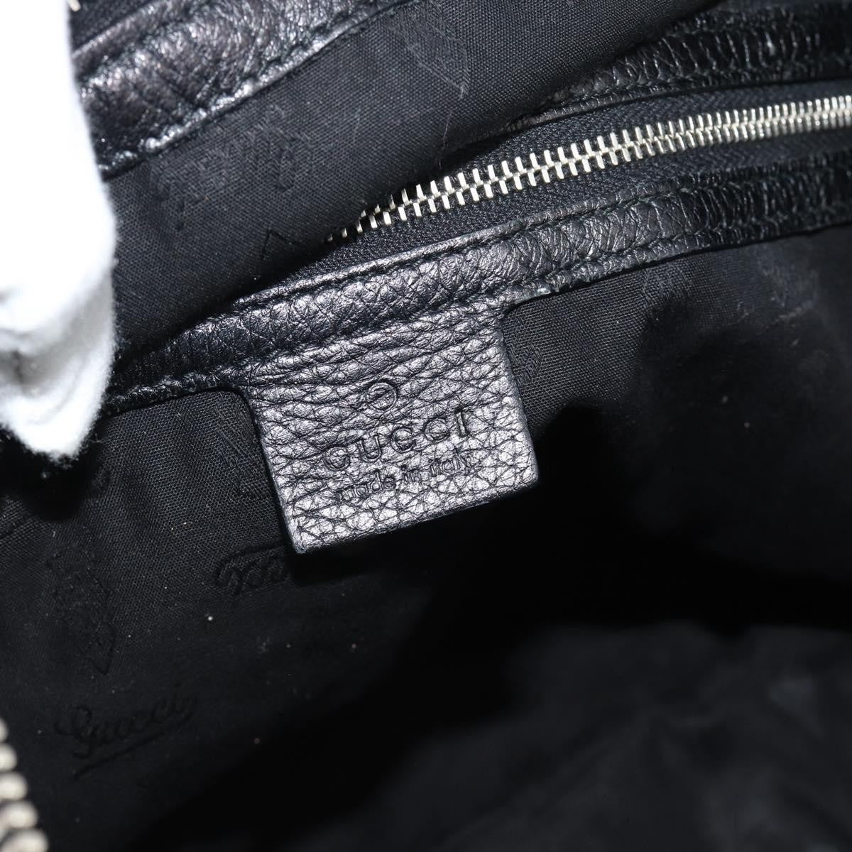 Gucci Vintage Bamboo Shoulder Bag Nylon Black Leather Handbag (Pre-Owned)