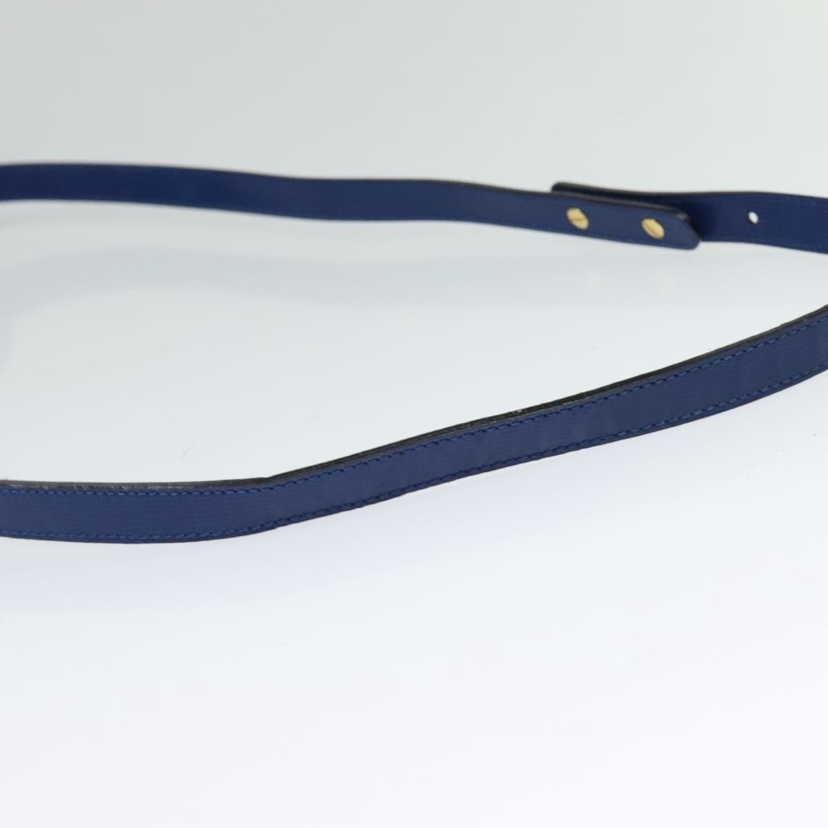 Celine Vintage Circle Logo Crossbody Bag Leather Blue Leather Shoulder Bag Bag (Pre-Owned)