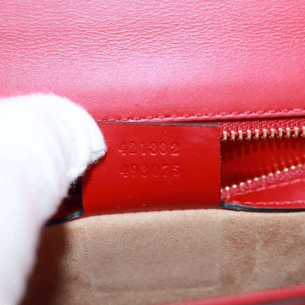 Gucci Sylvie Shoulder Bag Leather Red Leather Shoulder Bag Bag (Pre-Owned)