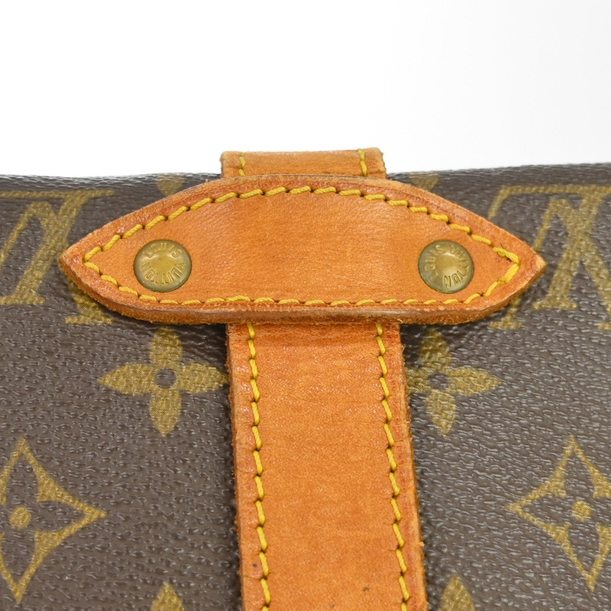 Louis Vuitton Saumur Handbag Monogram Canvas Brown Canvas Travel Bag Bag (Pre-Owned)
