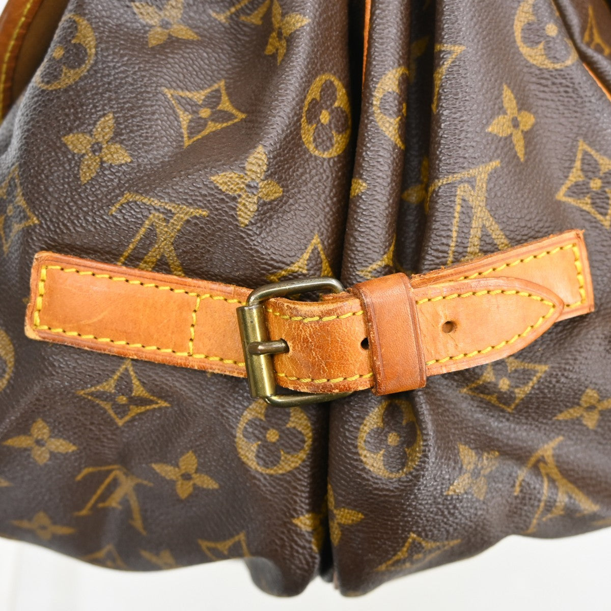 Louis Vuitton Saumur Handbag Monogram Canvas Brown Canvas Shoulder Bag Bag (Pre-Owned)