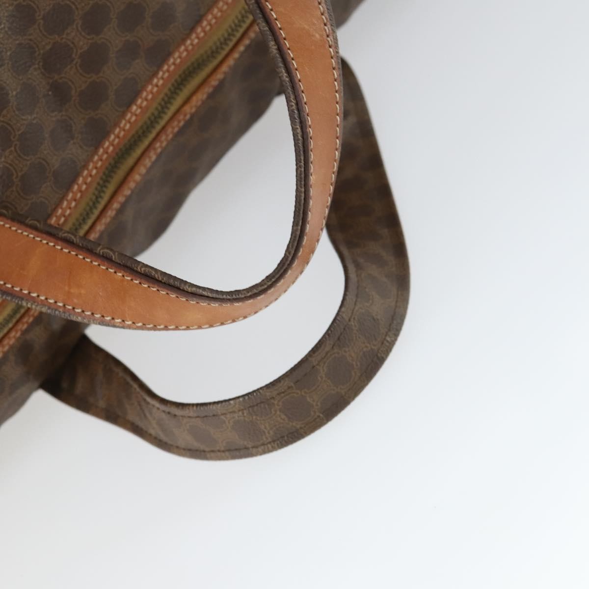 Celine Vintage Macadam Boston Bag Canvas And Leather Brown Canvas Travel Bag Bag (Pre-Owned)