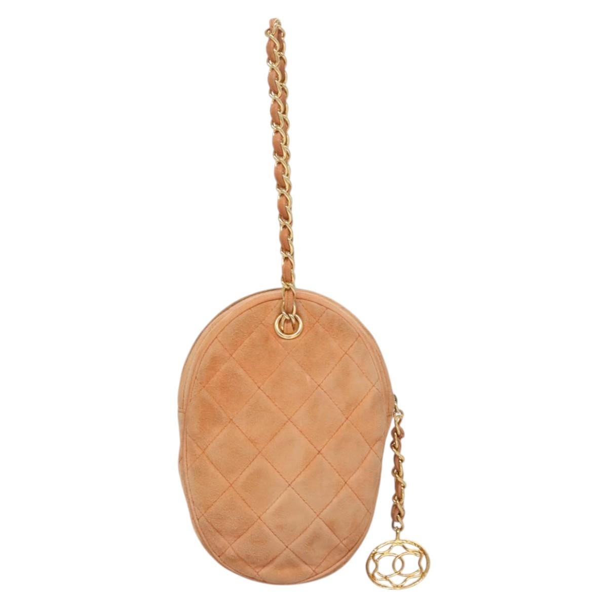Chanel Vintage Clutch Suede Orange Suede Clutche & Pouche Bag (Pre-Owned)