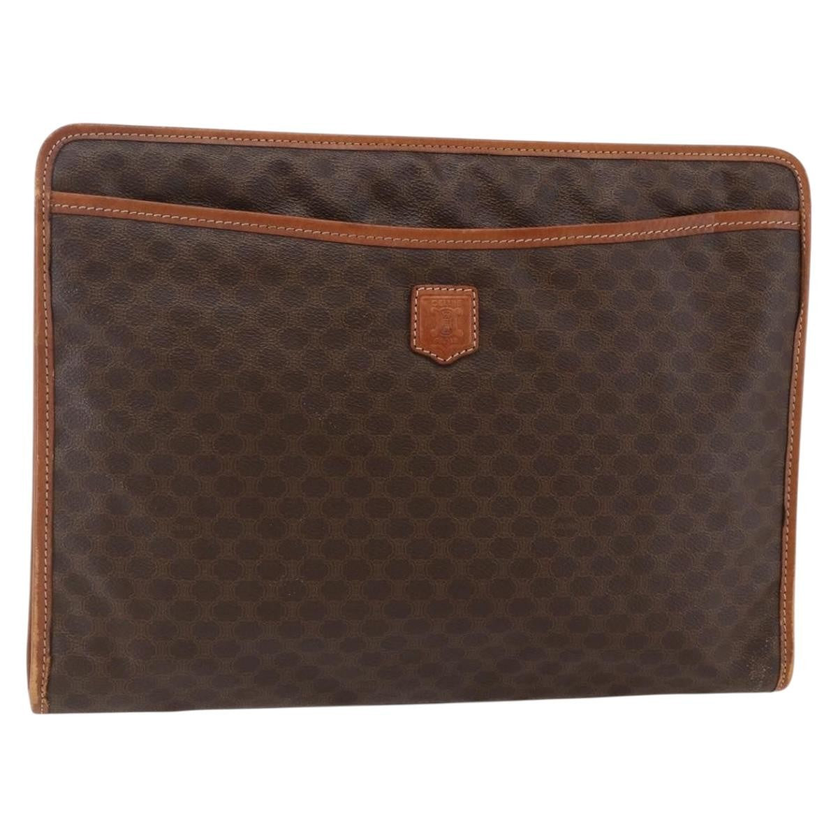Celine Macadam Pochette Canvas Brown Canvas Clutche & Pouche Bag (Pre-Owned)