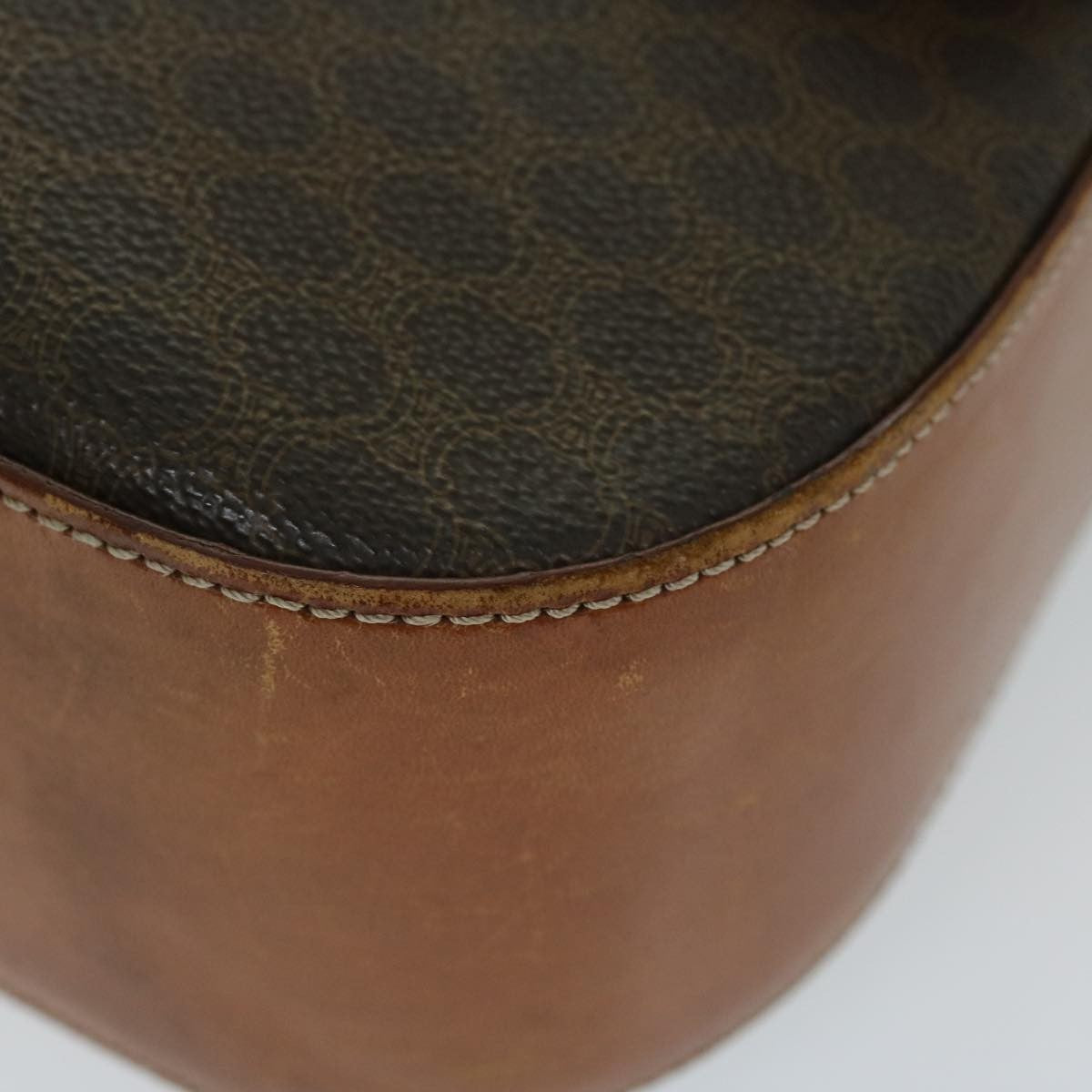 Celine Vintage Macadam Shoulder Bag Canvas And Leather Brown Canvas Shoulder Bag Bag (Pre-Owned)