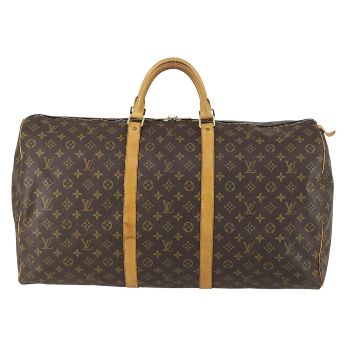 Louis Vuitton Keepall Bag Monogram Canvas Brown Canvas Travel Bag Bag (Pre-Owned)