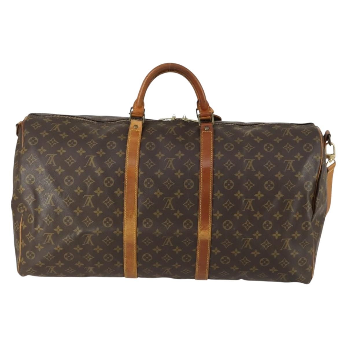 Louis Vuitton Keepall Bandouliere Bag Monogram Canvas Brown Canvas Travel Bag Bag (Pre-Owned)