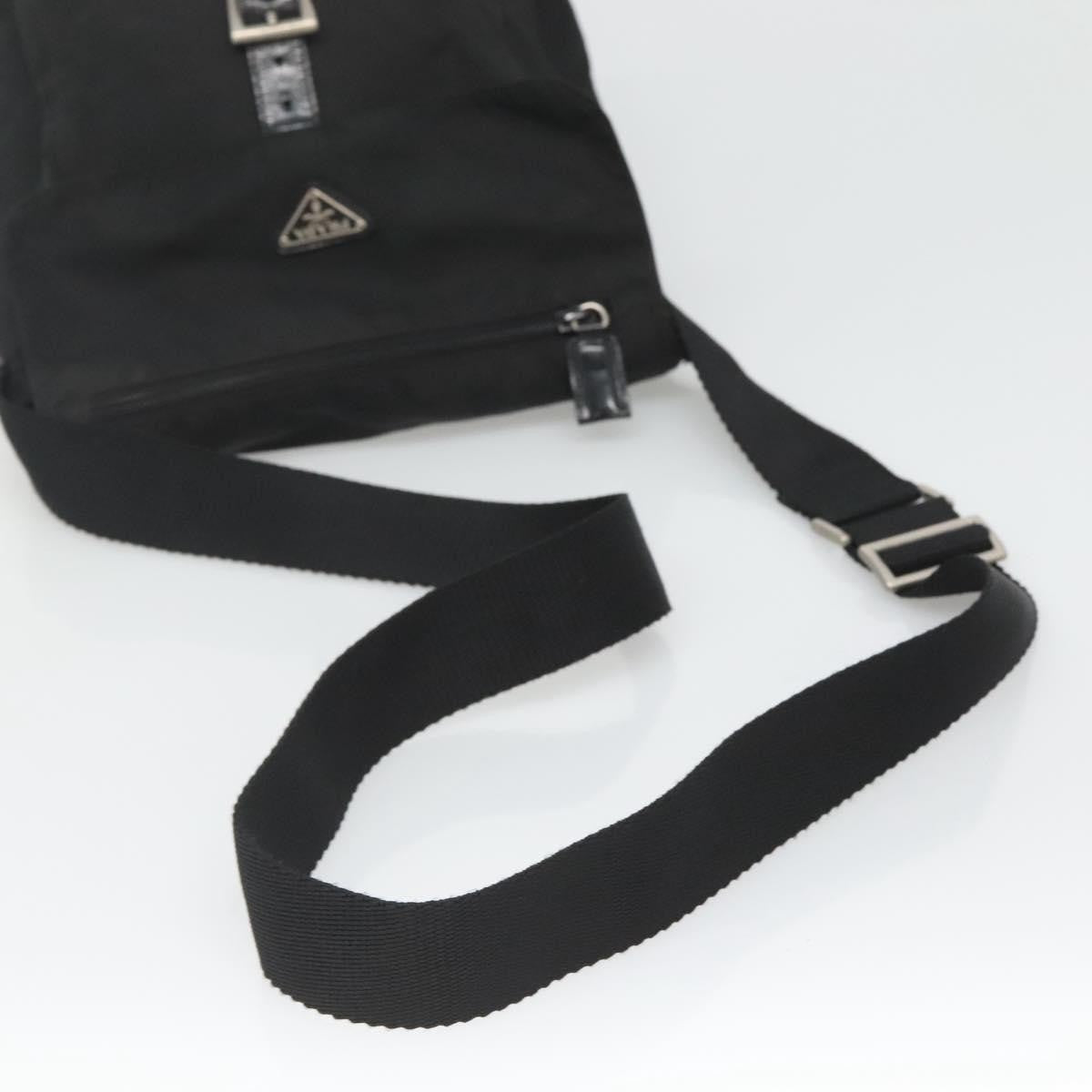 Prada Buckle Messenger Bag Tessuto Black Nylon Shoulder Bag Bag (Pre-Owned)