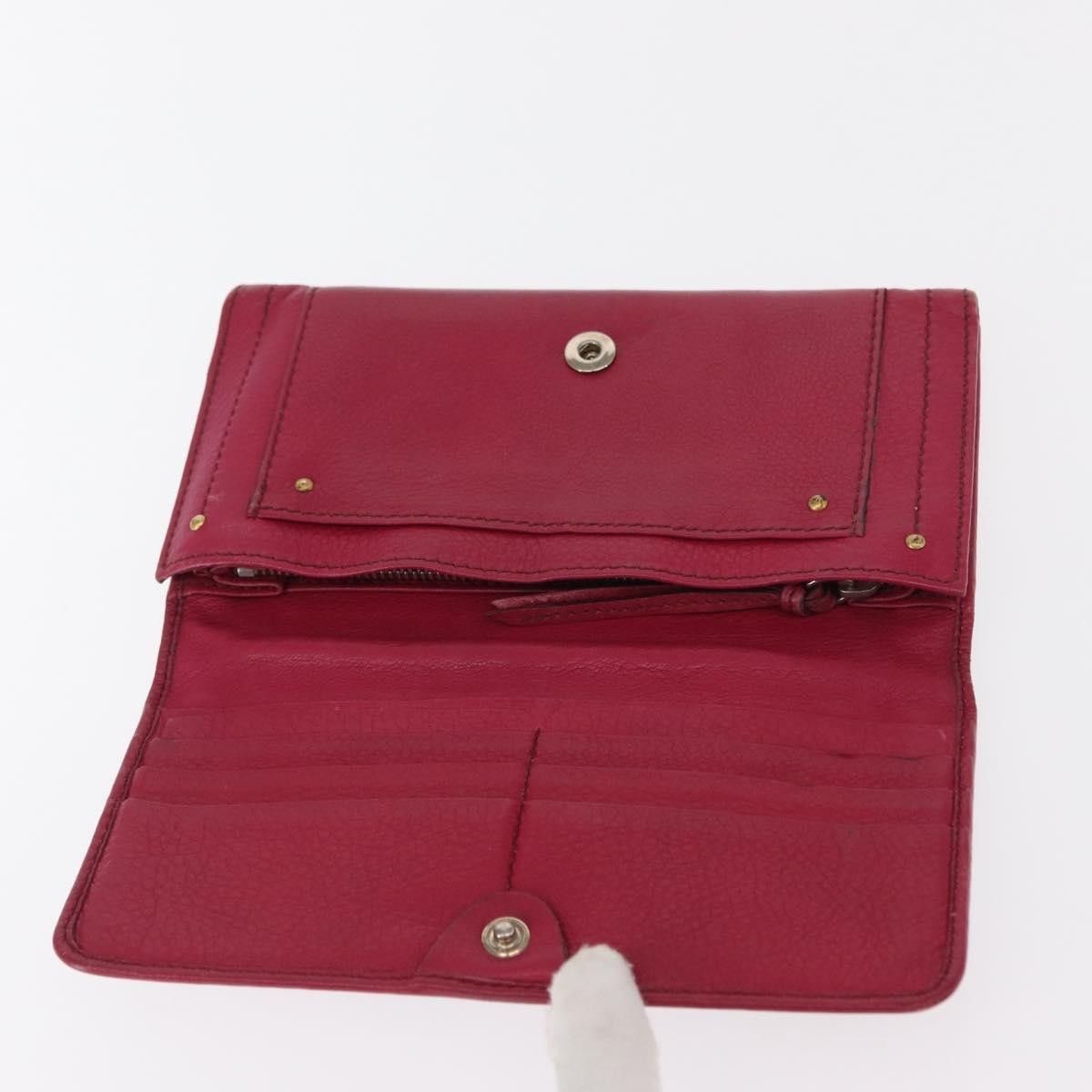 Chloe Paddington Wallet Leather Pink Leather Wallets Accessory (Pre-Owned)