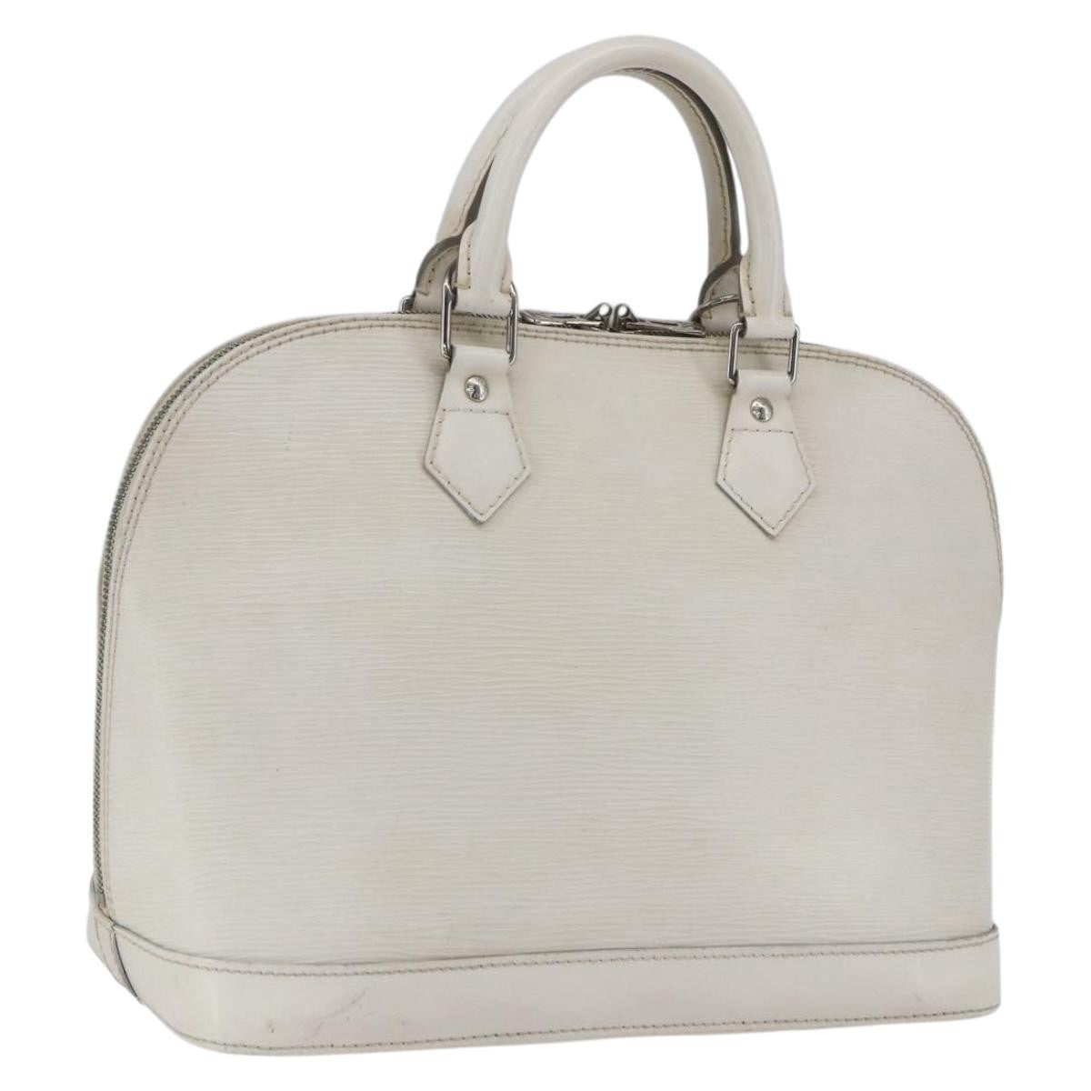 Louis Vuitton Alma Handbag Epi Leather White Leather Handbag (Pre-Owned)