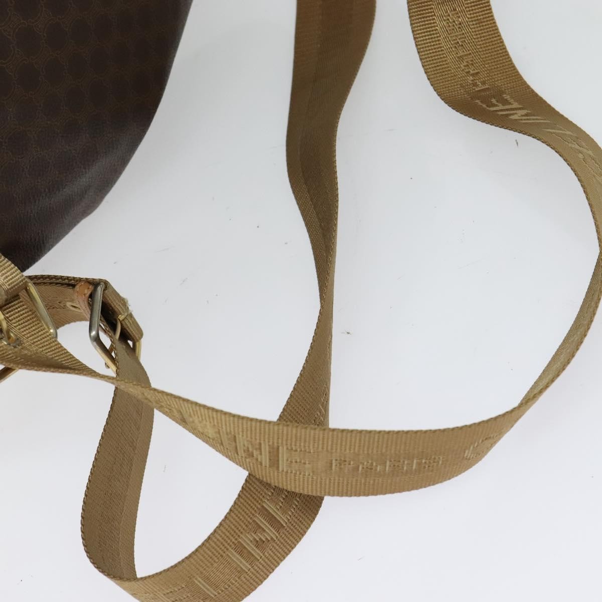Celine Vintage Macadam Backpack Canvas And Leather Brown Canvas Backpack Bag (Pre-Owned)