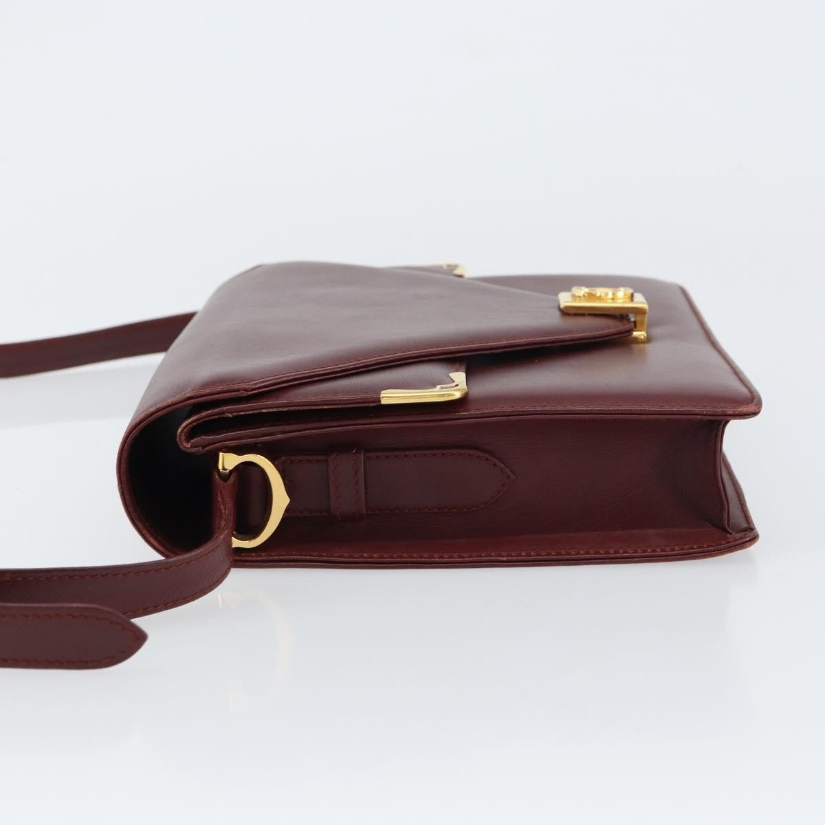 Cartier Must De Cartier Shoulder Bag Leather Burgundy Leather Shoulder Bag Bag (Pre-Owned)