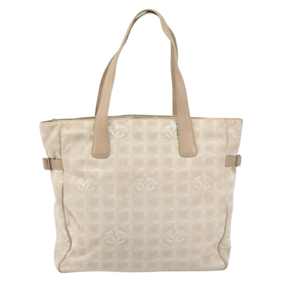 Chanel Travel Line Tote Nylon Pink Nylon Tote Bag Bag (Pre-Owned)