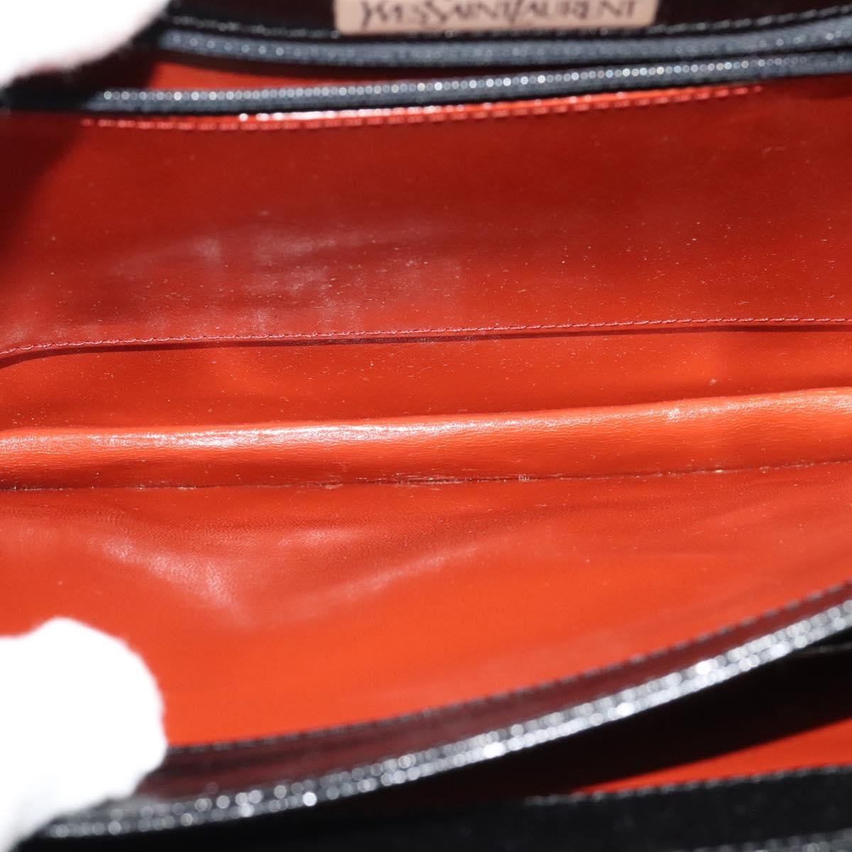 Saint Laurent Vintage Shoulder Bag Leather Black Leather Shoulder Bag Bag (Pre-Owned)