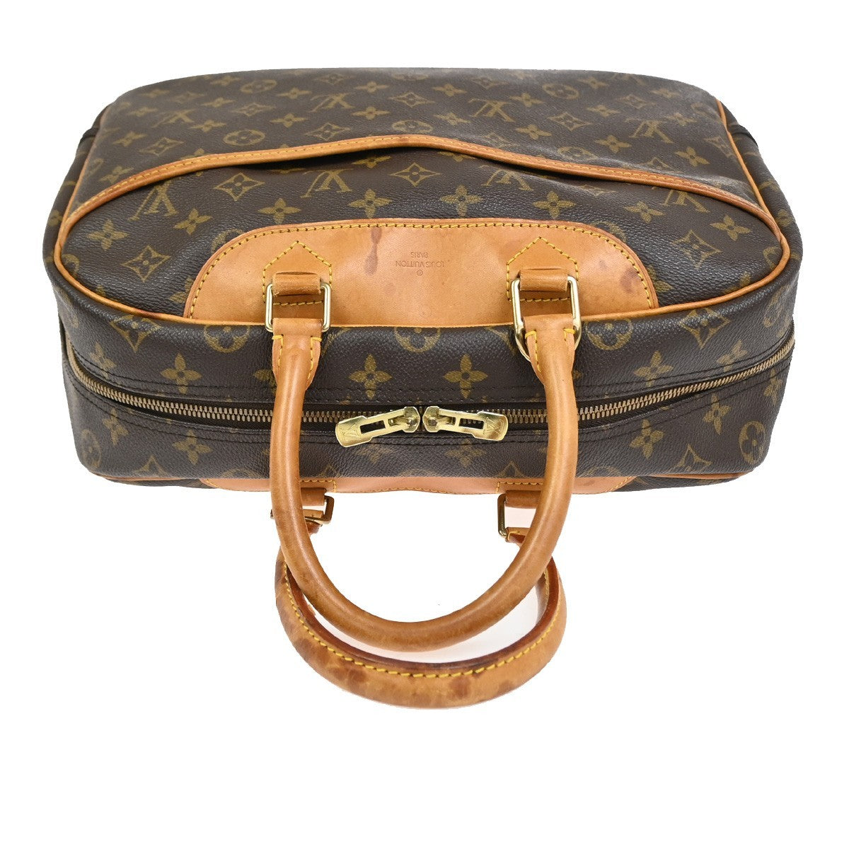 Louis Vuitton Deauville Handbag Monogram Canvas Brown Canvas Handbag (Pre-Owned)