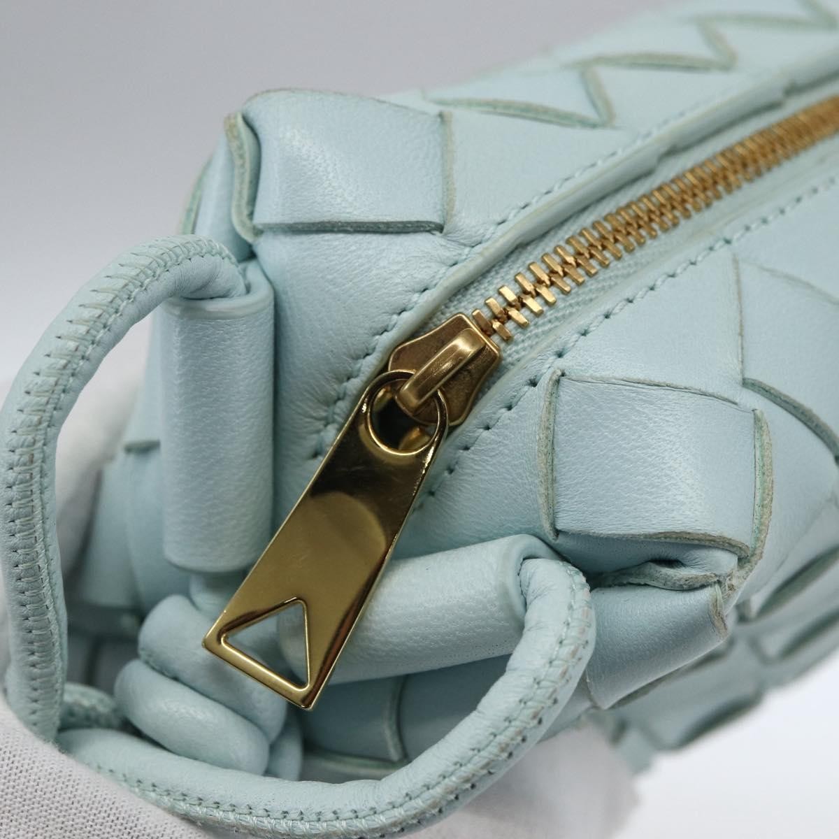 Bottega Veneta Loop Crossbody Bag Intrecciato Nappa Blue Leather Shoulder Bag Bag (Pre-Owned)