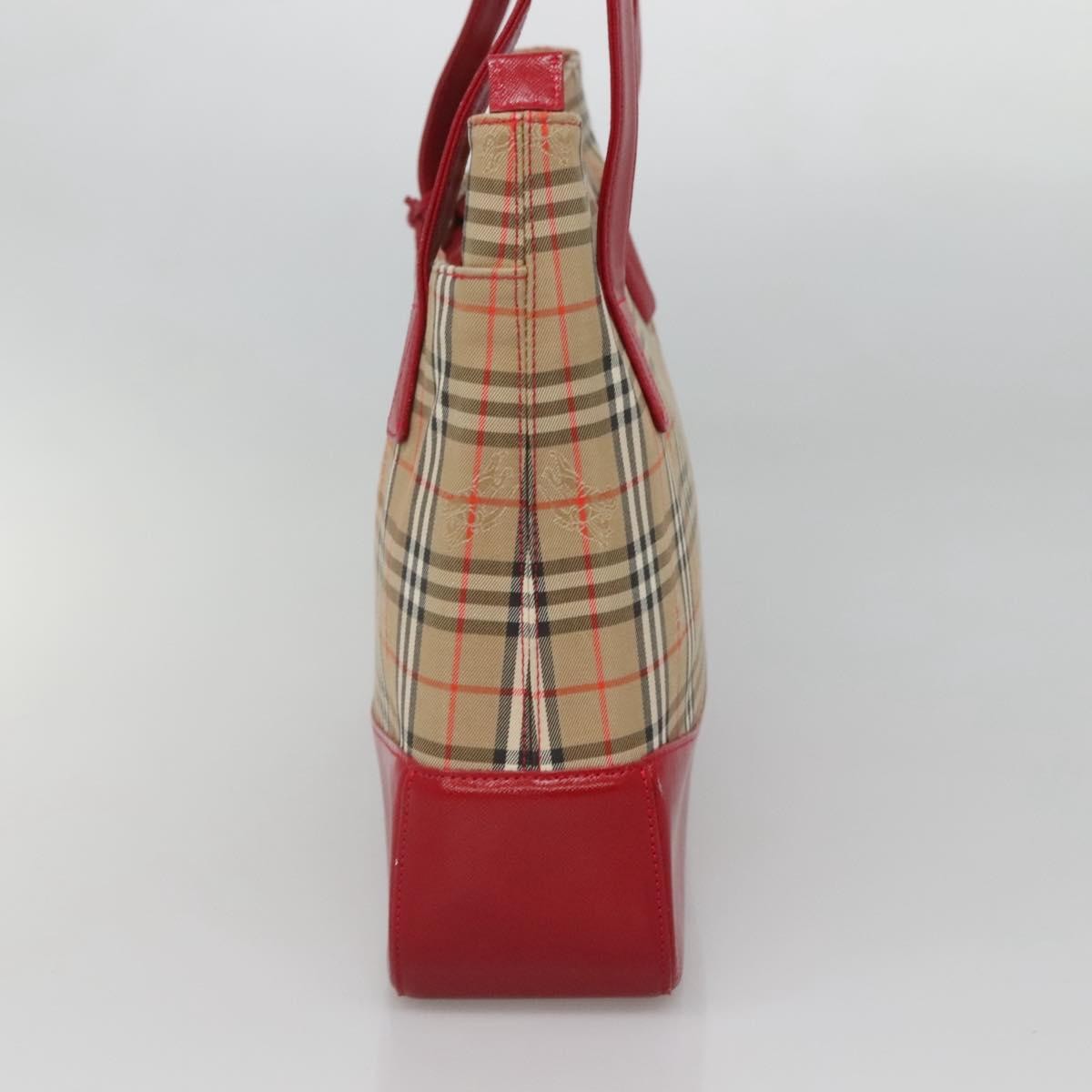 Burberry Nova Check Tote Canvas And Leather Beige Canvas Tote Bag Bag (Pre-Owned)