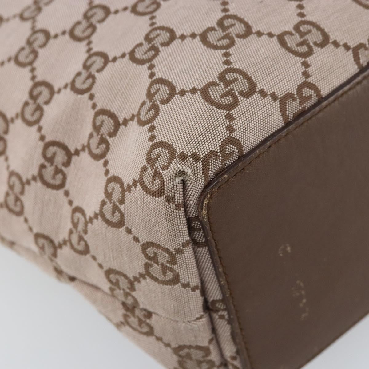 Gucci Vintage Bucket Shopping Tote Gg Canvas Brown Canvas Tote Bag Bag (Pre-Owned)