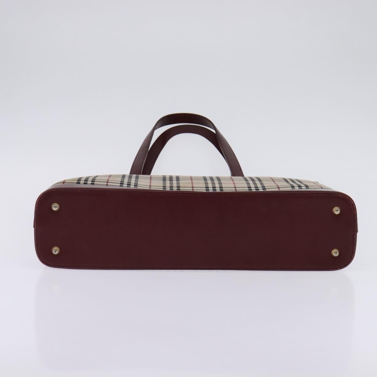 Burberry Nova Check Tote Canvas Check Pattern Beige Canvas Bag (Pre-Owned)