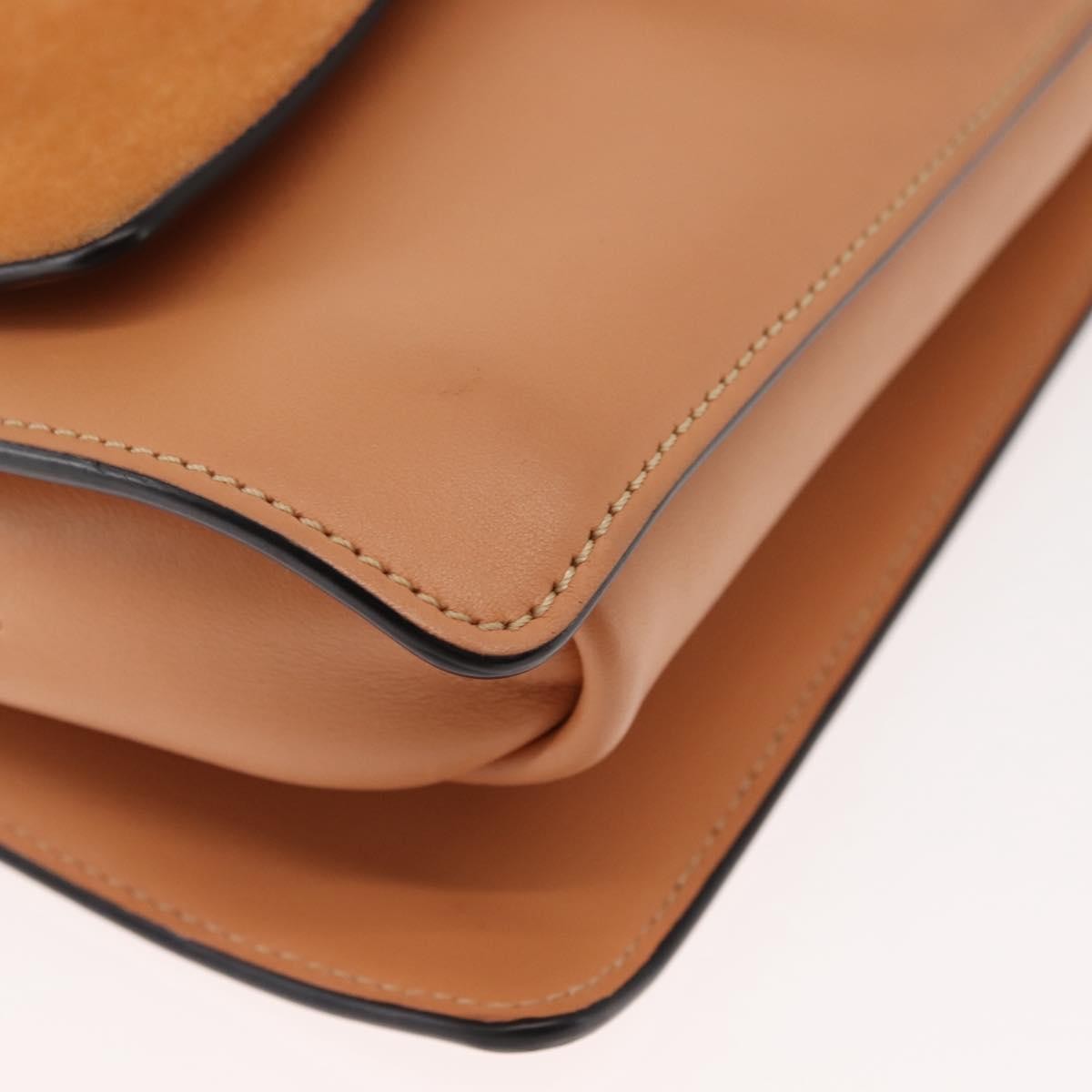 Chloe Faye Shoulder Bag Leather And Suede Beige Leather Bag (Pre-Owned)