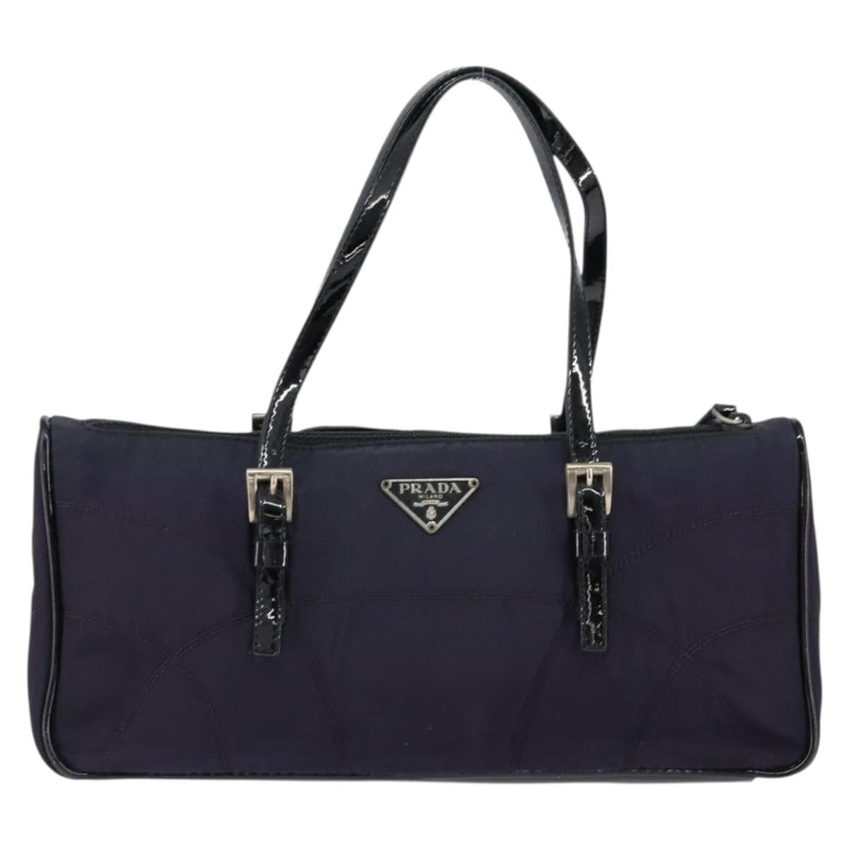 Prada Baguette Shoulder Bag Quilted Tessuto With Leather Purple Nylon Shoulder Bag Bag (Pre-Owned)