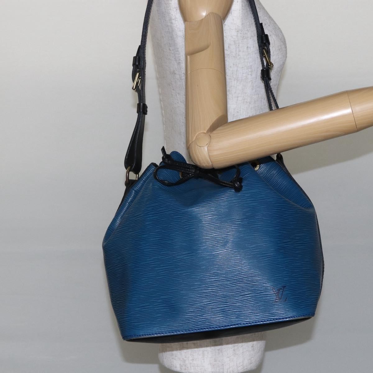 Louis Vuitton Petit Noe Handbag Two Tone Epi Leather Black Leather Bag (Pre-Owned)